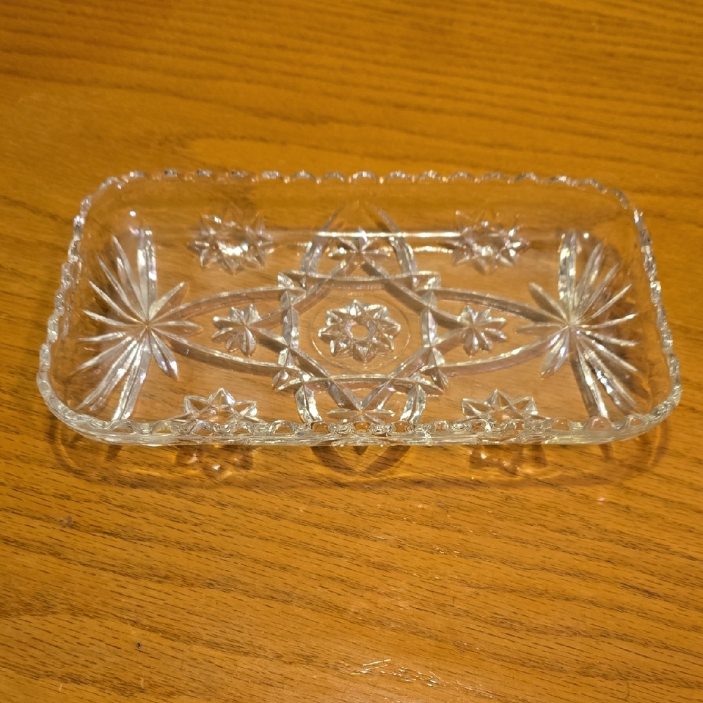 Vintage Anchor Hocking Star of David EAPC 8.5" Starburst Serving Relish Dish